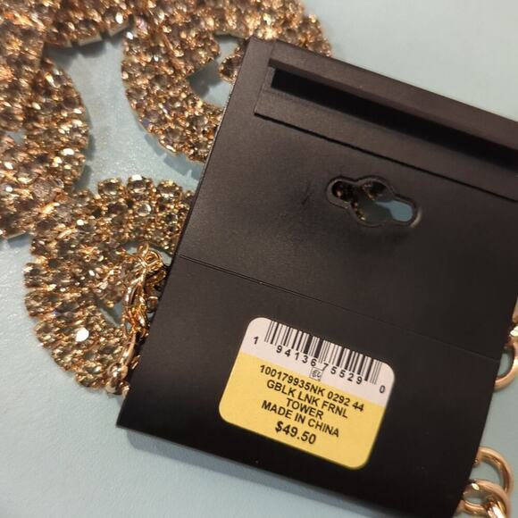 INC International Concepts Mixed-Metal Amber Crystal Circle Necklace - Picture 7 of 9